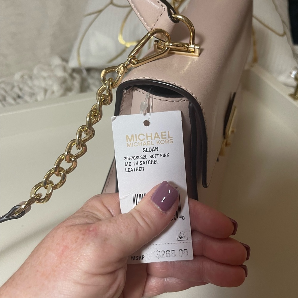 NWT Michael Kors Soft Pink Satchel/ Crossbody. Gorgeous - Picture 6 of 6